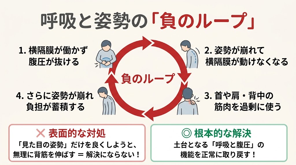 呼吸と姿勢負のループ